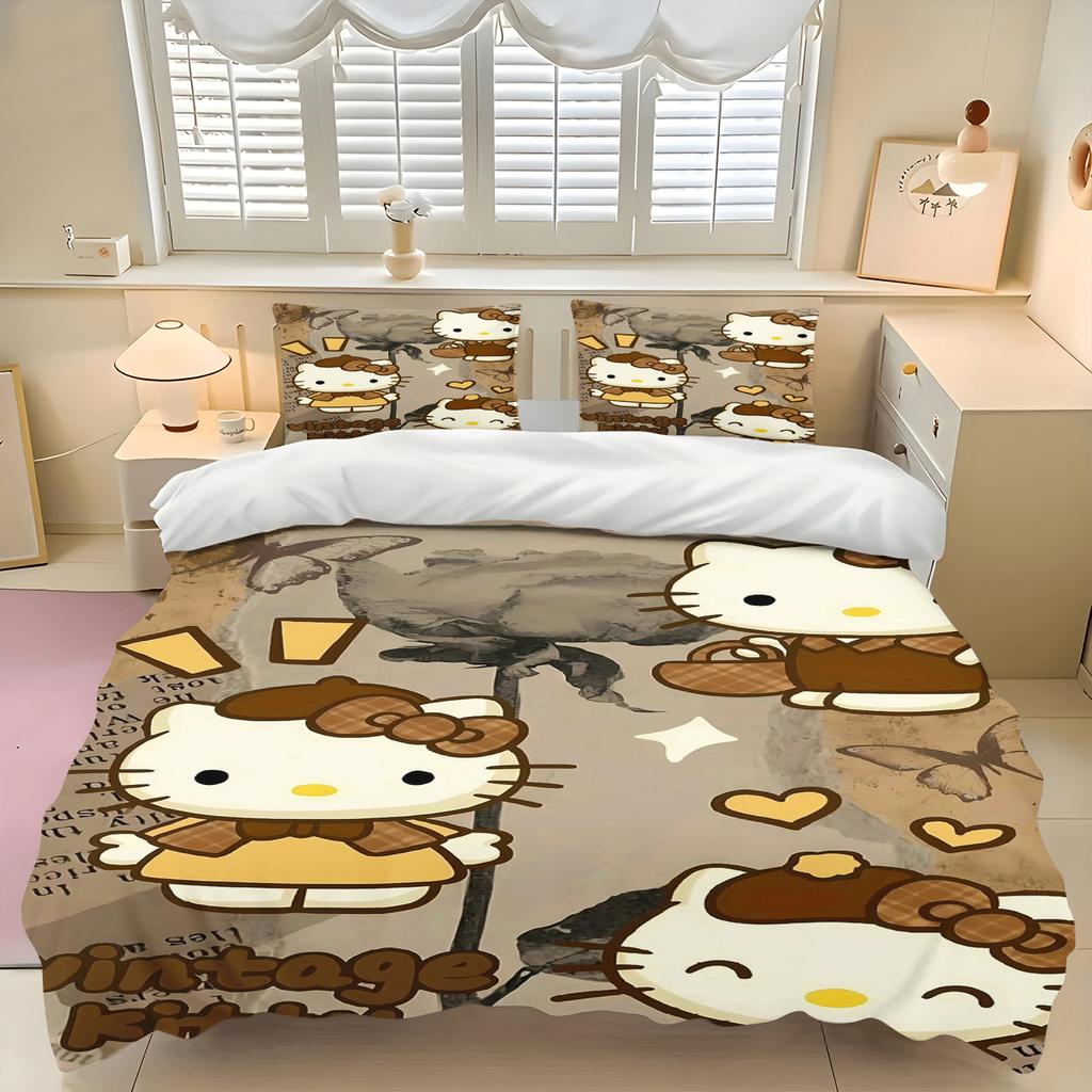 Пододеяльник Hello Kitty Sanrio Мультяшный Комплект Наволочек для Постельного Белья Взрослая Спальня Детская Одеяло Постельное Белье