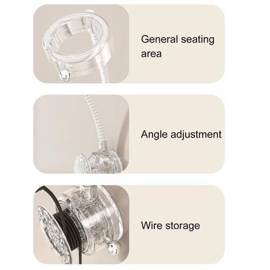 Настенный держатель для фена Настенное крепление Присоска Подставка для фена с регулируемым углом