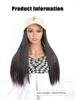 Synthetic Hat Wig 'LY' Embroidered Beige Duck Caps With Long Straight Hair Extensions For Women Hat And Wig In One Piece For Daily Use In Winter