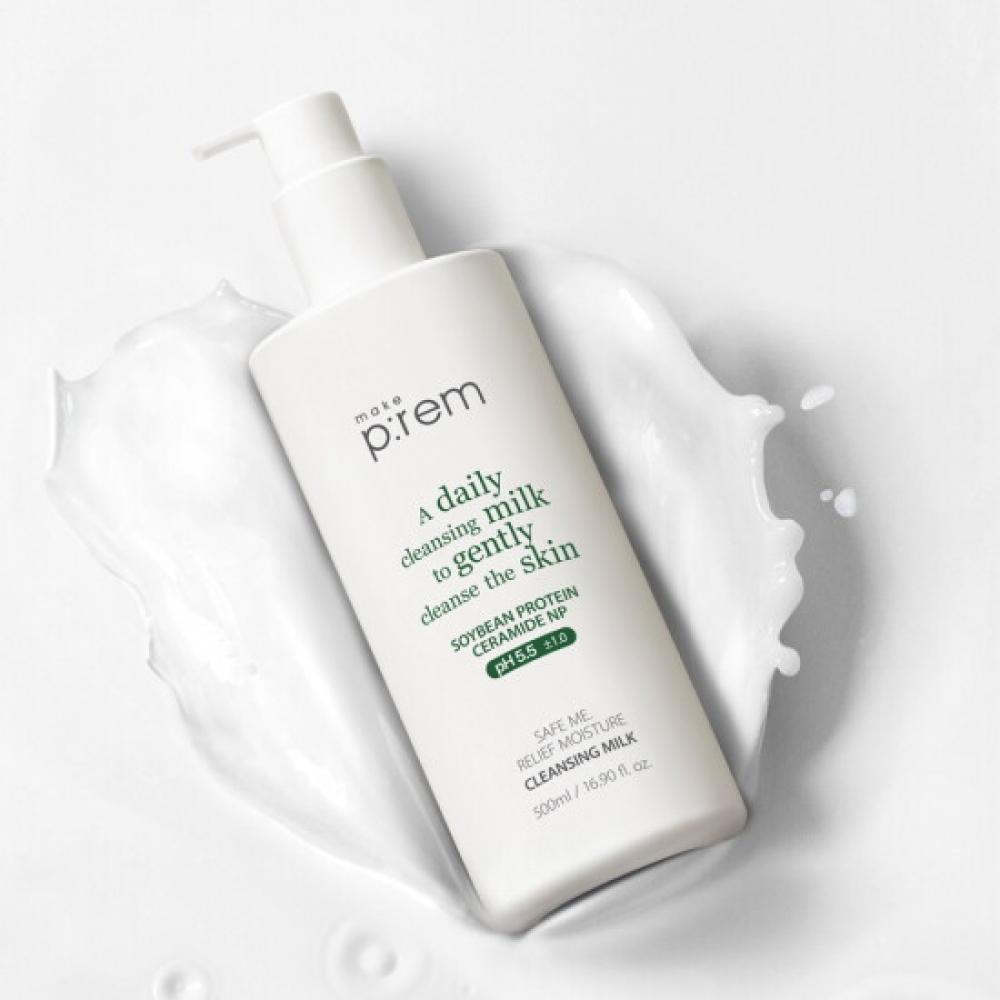 Makeprem Low Irritation Acidic Moist Milk Cleanser 500ml Random Sunscreen 10ml