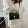 Chic Pu Leather Small Square Bag For Women 2024 Spring Fashion Trend Purse
