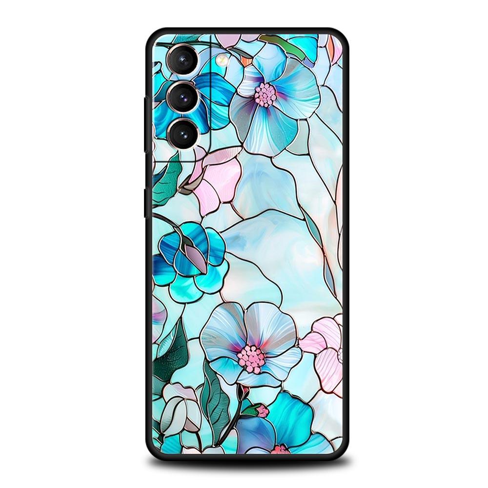 Чехол для телефона Samsung Galaxy S25 Edge S24 S23 S22 S21 Ultra S20 FE 5G S10 S10E S9 Plus Мягкий ТПУ Чехол Цветочный мрамор Геометрия