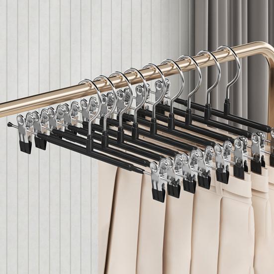 5 шт. Прочные противоскользящие вешалки для одежды с регулируемыми зажимами для брюк, юбок и многого другого — защита из нержавеющей стали