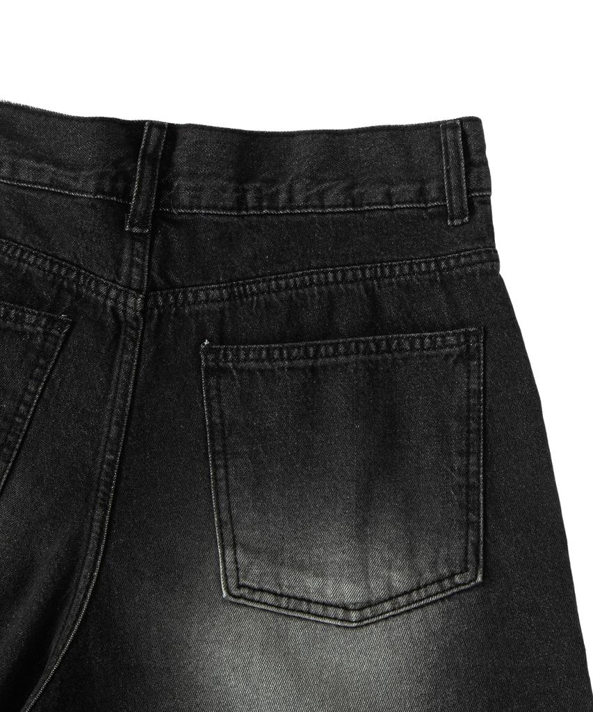 MISSLULZ Fire Rose Bermuda Denim Pants Black