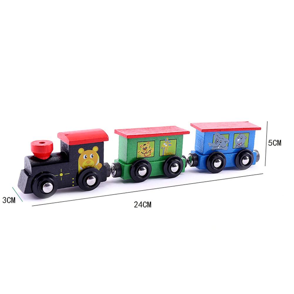 Funny Magnetic Mini Wooden 3Pcs/Set Train Carriage Model Educational Kids Toys