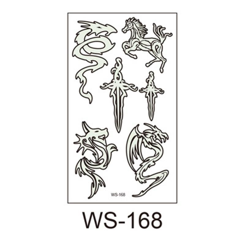 Little Sexy Cute Tattoo for Women Glowing Dark Taty Waterproof Fake Tatoo Luminous Tattoo Stickers Body Art Cartoon Tattoo