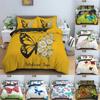 Butterfly Bedding Set Daisy Pattern Duvet Cover Bedroom Comforter Covers Single Twin King Size Quilt Cover Home Textile