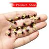 5/10Pcs Realistic Insect Red Beadhead Midges Nymph Bait  Dry Fly Trout/Bass/Carp/ Fishing Lure With Flies Box