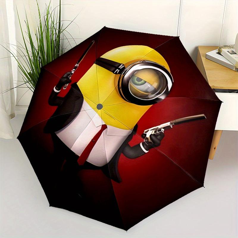 1pc Minion Automatic Folding Umbrella, Portable Design with 8 Ribs, Casual Outdoor Accessory HolidayBirthday Gifts yy250814006