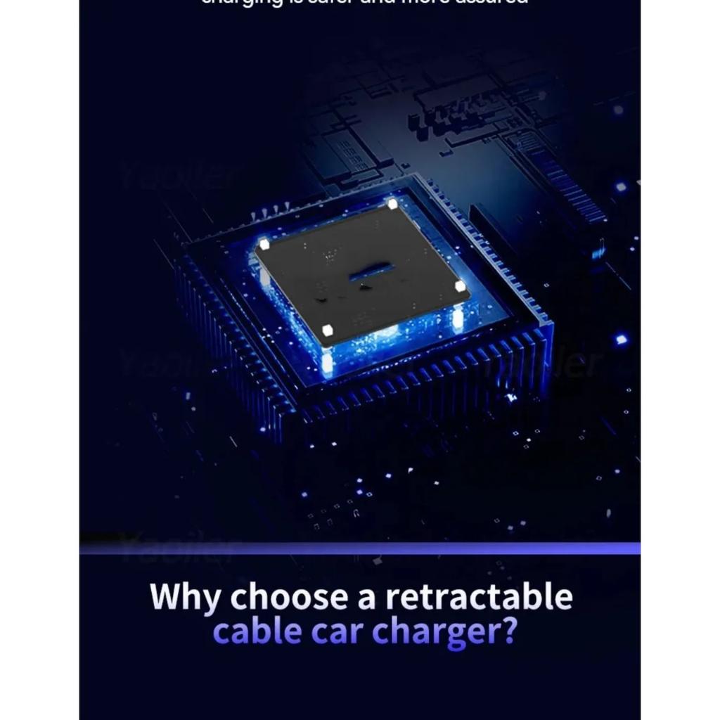 Супербыстрое выдвижное автомобильное зарядное устройство Starlight, 2 выдвижных кабеля и 2 порта USB с освежителем воздуха, для iPhone Samsung