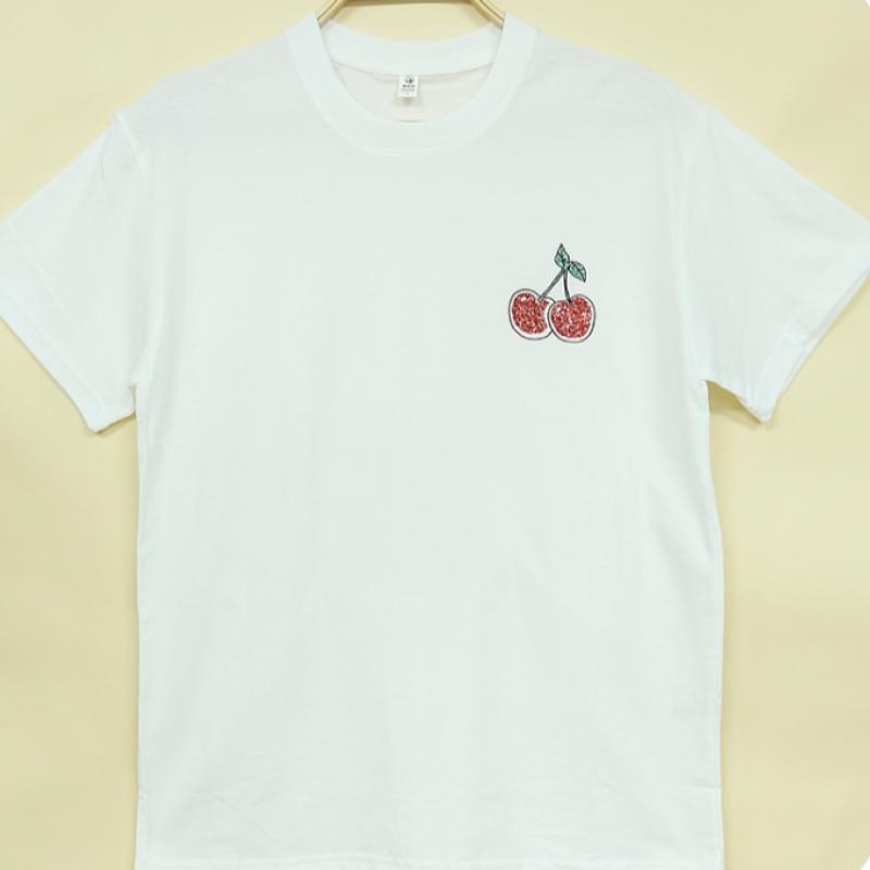 Shop Women S Cherry PrinT ShorT Sleeve T ShirT Won wSh Wfi0bel