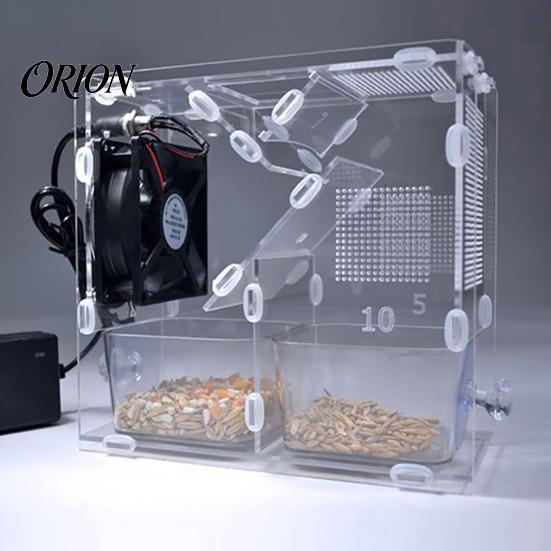 Small Scale Breeding Equipment Bird Grain Seeds Cleaner, Adjustable Speed Winnower Machine, Transparent Acrylic Efficient Debris Remover Shell