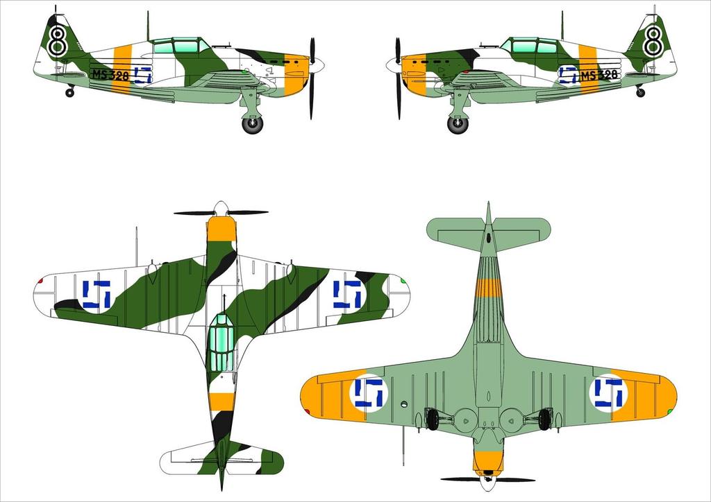 Drawnings 1/48 Morane-Saulnier MS.406C.1 Finnish Ace Pilot Plastic Model DWS48057 (Airplane)