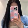 Ins корейский 3d розовый синий бант решетчатый мягкий чехол для телефона для Iphone 14 12 11 13 Pro Max 11 12 13 14 защитная задняя крышка для милой девушки