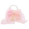 Trendy And Lovely Pearl Handle Bowknot Handbag For Kids In Soft Pink Color For Everyday