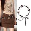 Винтажный этнический стиль, ручная работа, поясная веревка, женское платье, декоративная поясная цепочка, универсальный богемный ремень Y2K