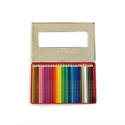 Цветные плоские карандаши Faber-Castell на масляной основе, Жестяная коробка, Набор 36 цветов, TFC-CP/36C