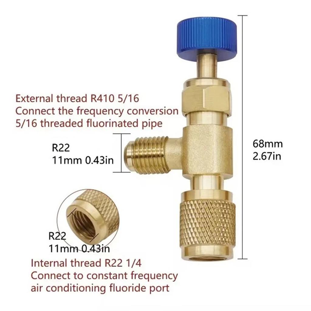 1 шт. Адаптер для холодильной зарядки кондиционера для R410A R22 1/4" Жидкостный предохранительный клапан шланг R22 медный адаптер ручной