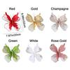 20cm Christmas Butterfly Ornament Glittered Vibrant Colors 3D Butterfly Decoration Fabric Decorative