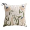 Modern Farmhouse Sofa Decor Floral Embroidered Cushion Cover, Decorative Throw Pillow Soft Bedroom Case Cover for Living Room Couch Spring