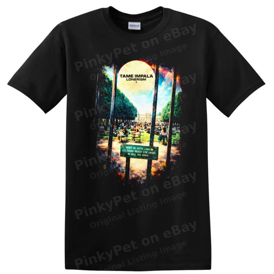 Vintage Classic Rock Album Art T Shirt Lonerism Landscape Tee w/ Colorful Design