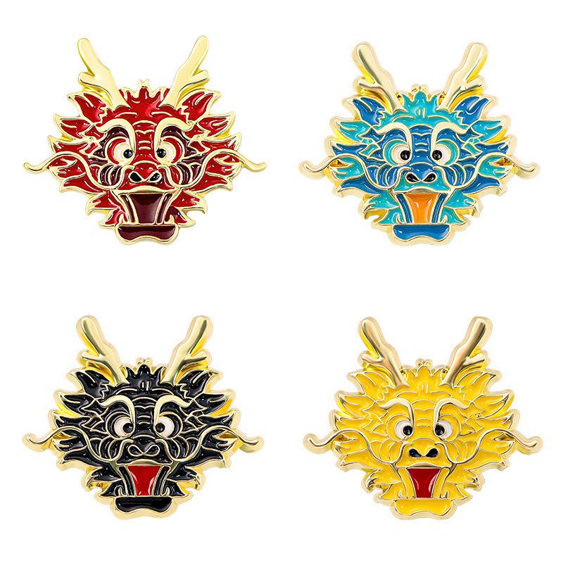 Ретро-товары со знаком зодиака, брошь в виде крана из мультфильма «Гочао», игла для пирсинга в виде лошади, значок с изображением аксессуаров мужского костюма «Восточный дракон»