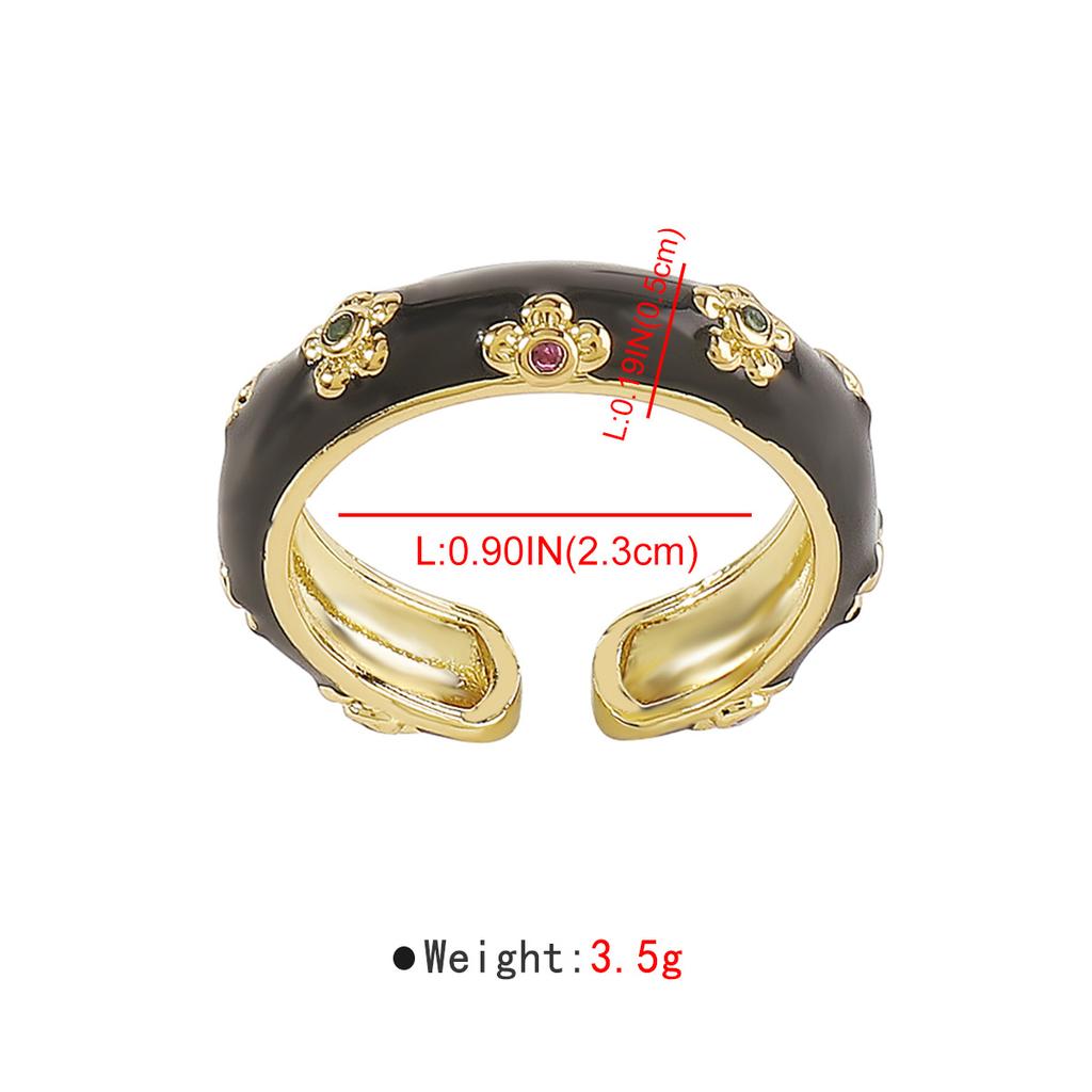 Модное и милое открытое кольцо с цветочным медным покрытием для женщин