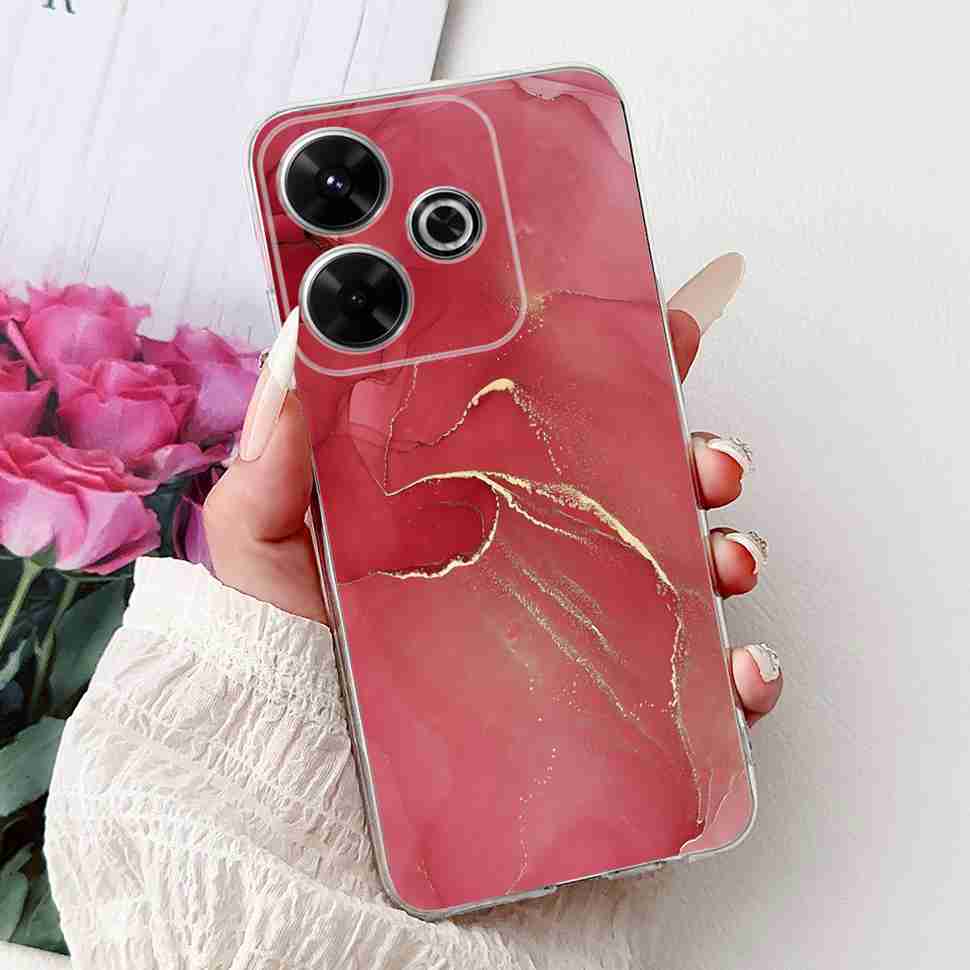For Xiaomi Redmi 13 4G Case Fashion Girl Flower Silicone Soft TPU Shockproof Cover Coque For Redmi13 redemi13 Bumper Phone Case