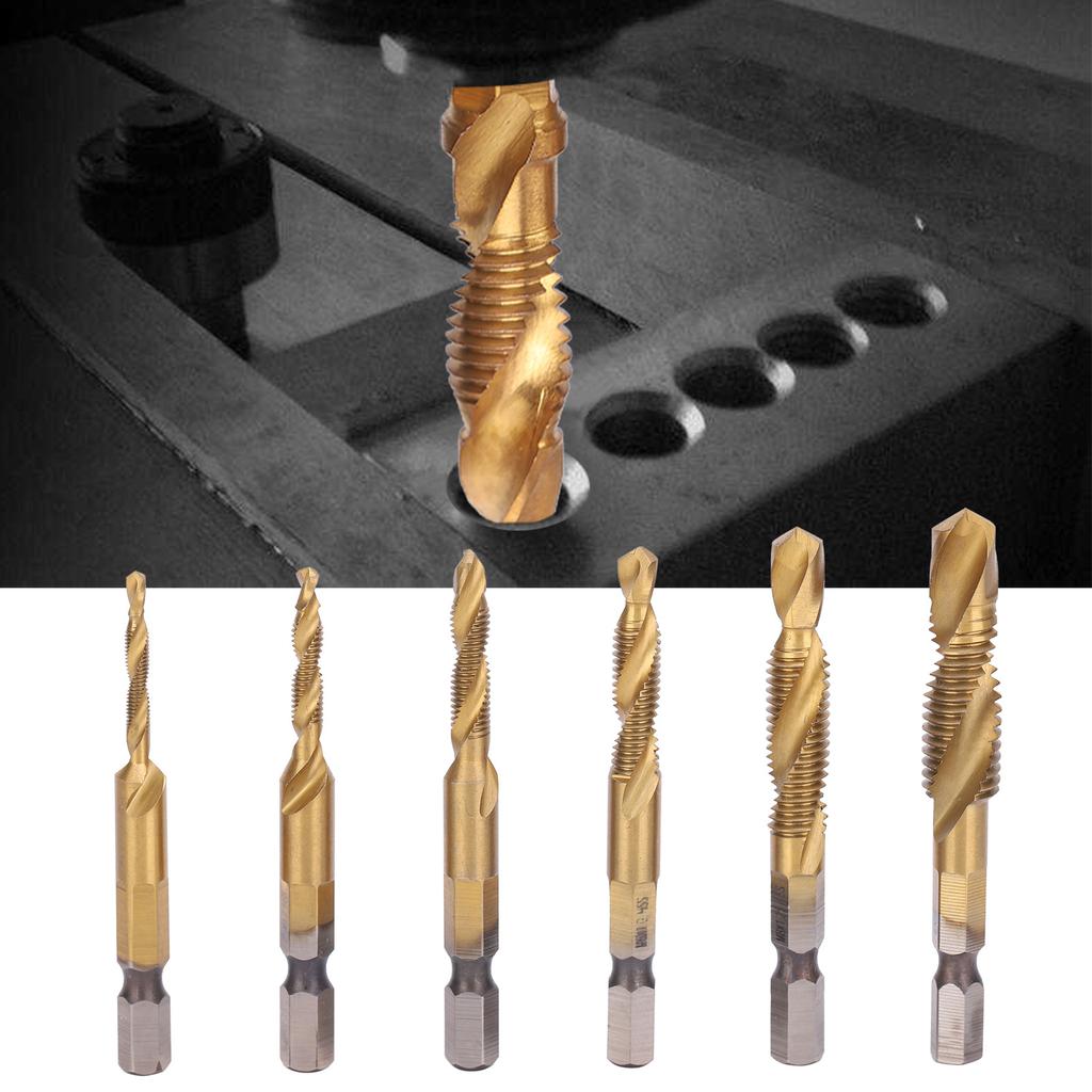 6pcs Screw Tap Drill Bits Kit 6542 High Speed Steel M10 M8 M6 M5 M4 M3 Tapping ToolsLong Type