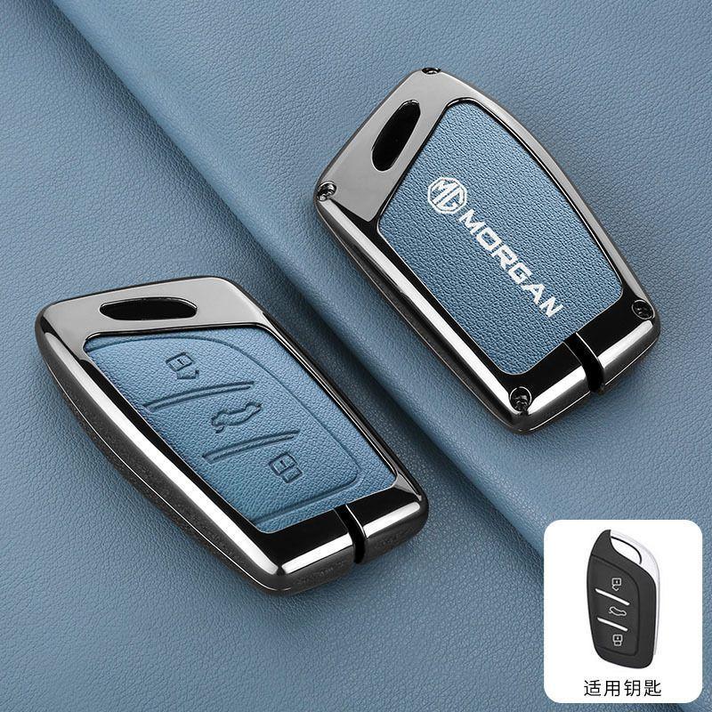 For MG 4 2023 Mg4 Ev MG HS GT ZS EV ZX MG5 MG6 Keyless Fob Accessories Zinc Alloy Leather Car Remote Key Case Cover Shell Holder
