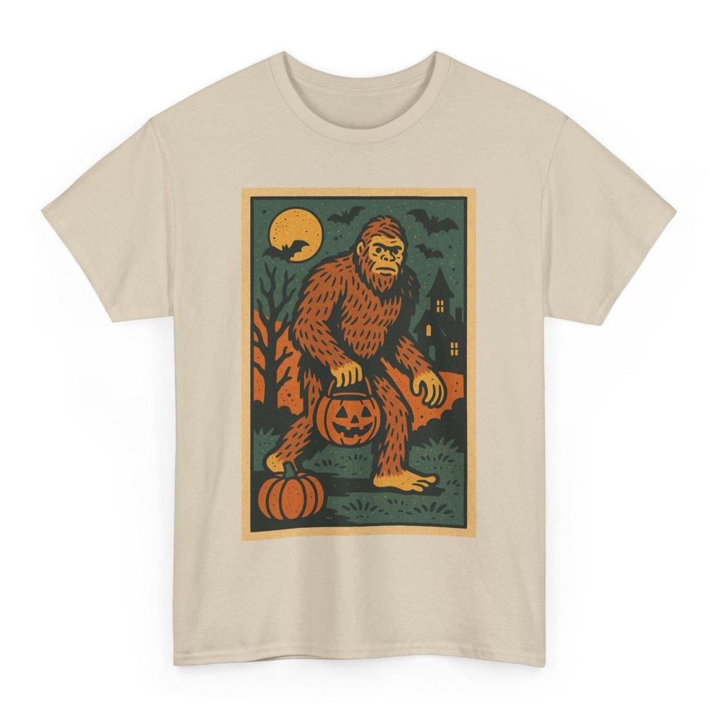Retro Bigfoot Halloween T-Shirt: Spooky Sasquatch Comic Tee