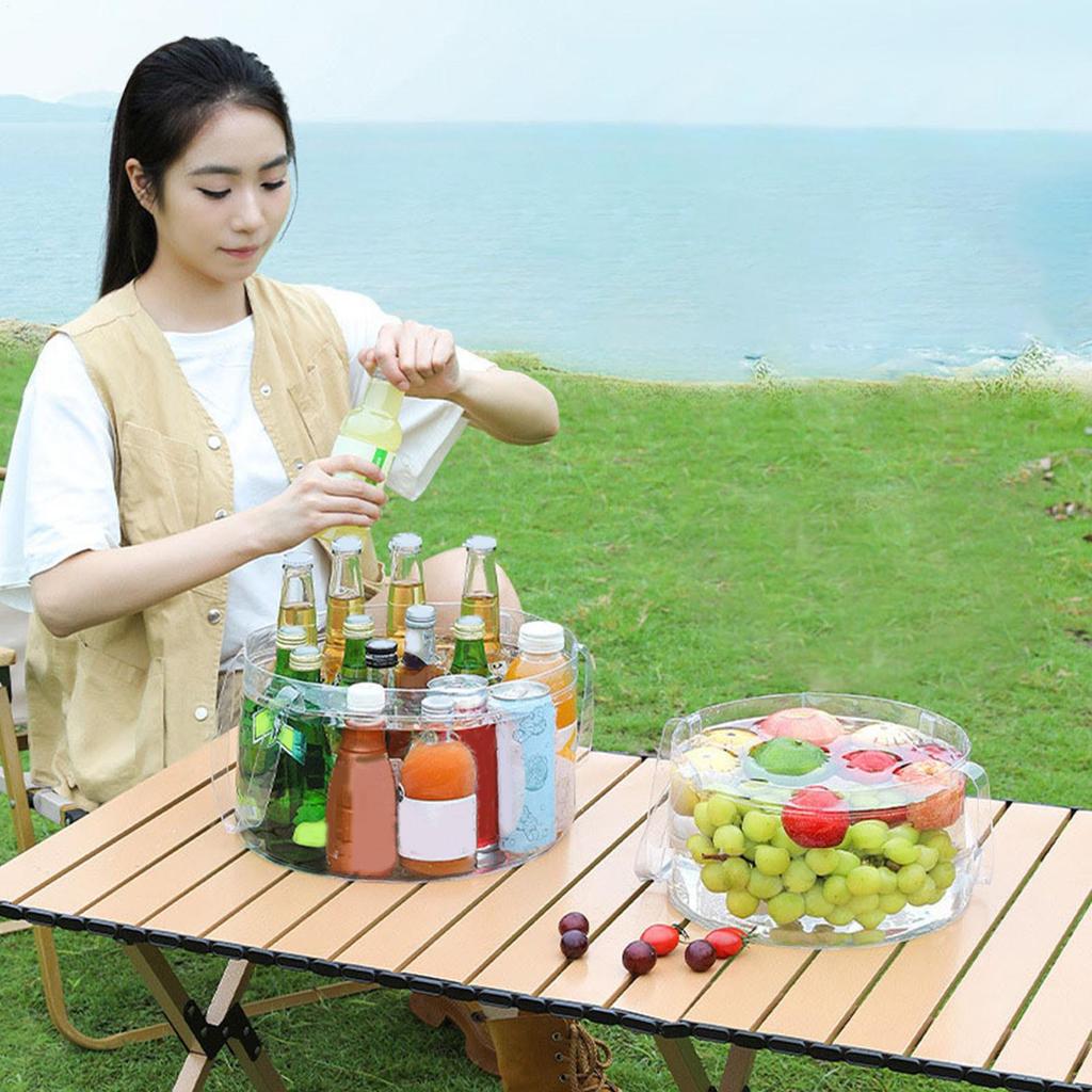 Складной таз для воды прозрачный с ручками портативное ведро для больницы овощей питомника пляжа патио пикника