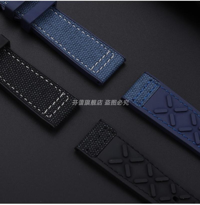 Нейлоновый резиновый ремешок для часов Для IWC Pilot Spade A Mark 18 Portuguese Blue Band Складная застежка Холщовая мужская часовая цепочка 20 мм Браслет