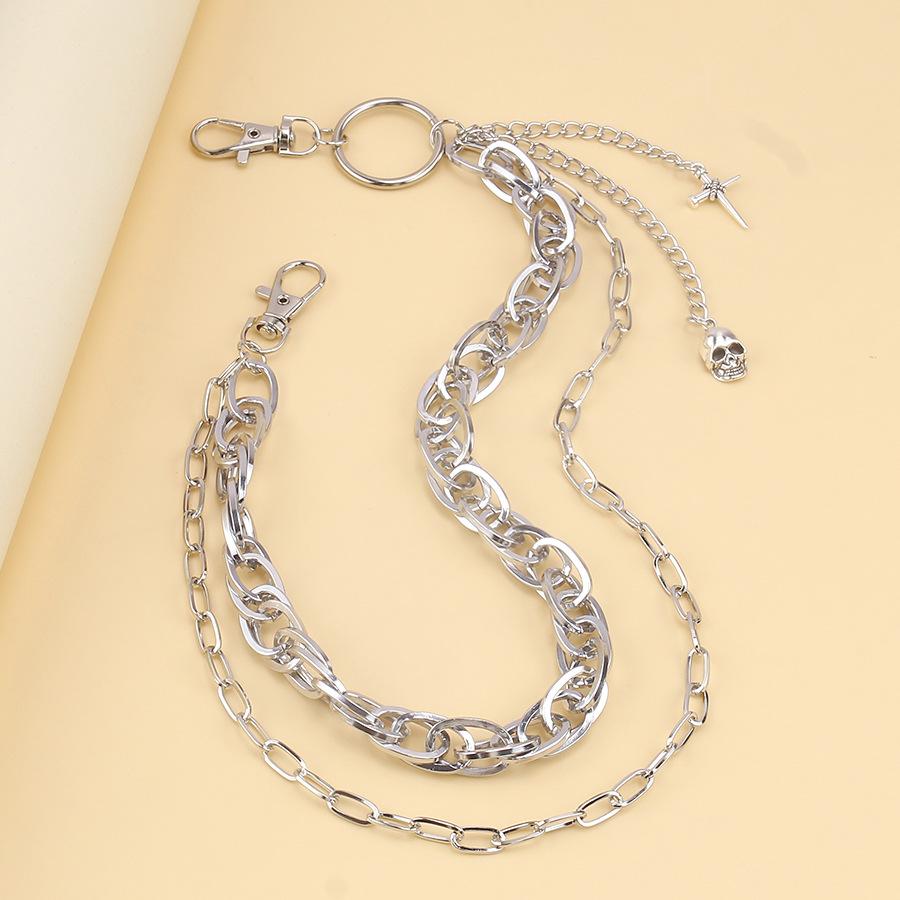 Hollowed Out Geometric Metal Vintage Belly Chains for Women & Men Fashion Punk Cross Pendant Waist Chain