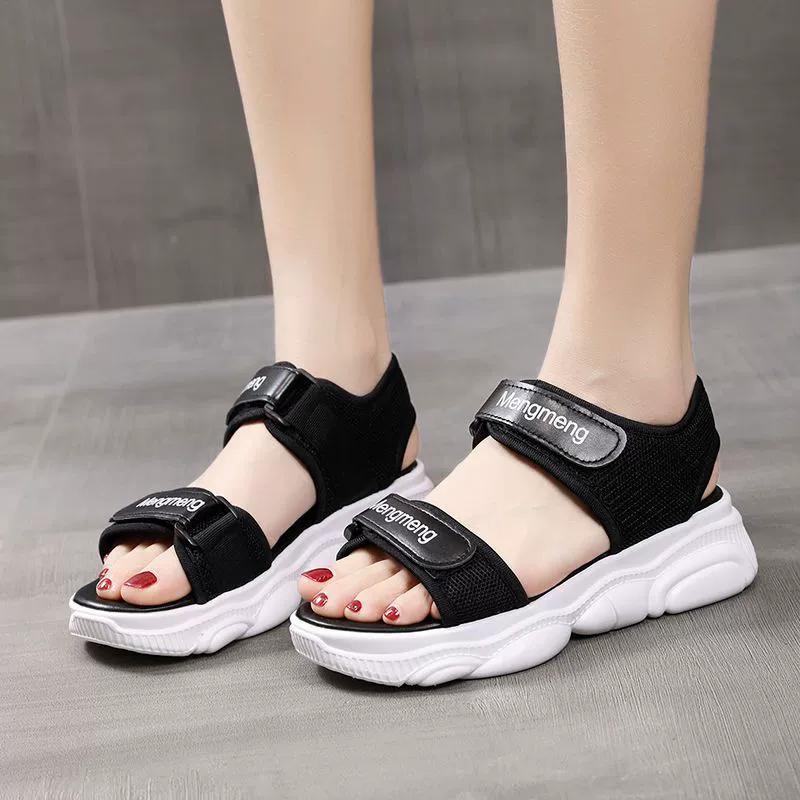 Спортивные сандалии женские летние студенческие корейская версия Wild с толстой подошвой и открытым носком пляжные модные сандалии женские