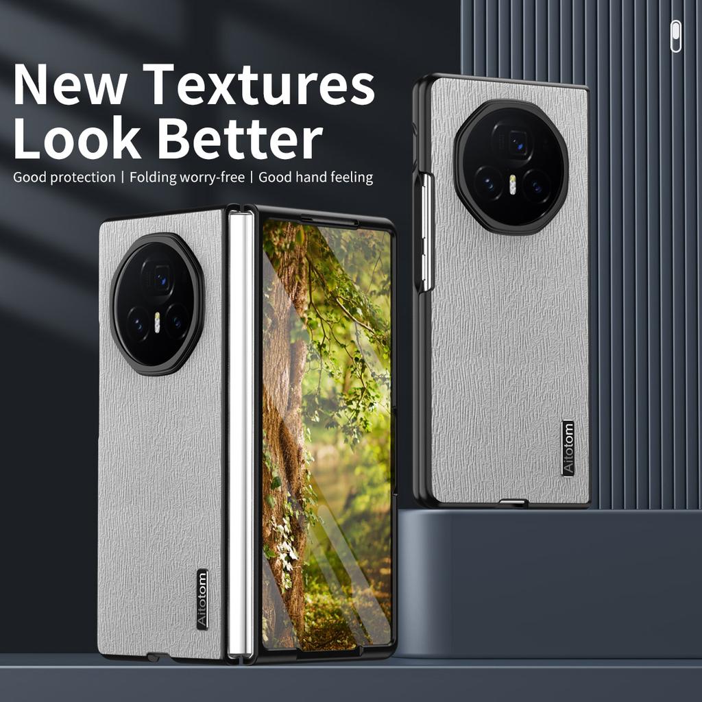 Для Honor Magic V5 5G Чехол Текстура дерева Покрытый ПУ кожей ПК ТПУ Чехол для телефона