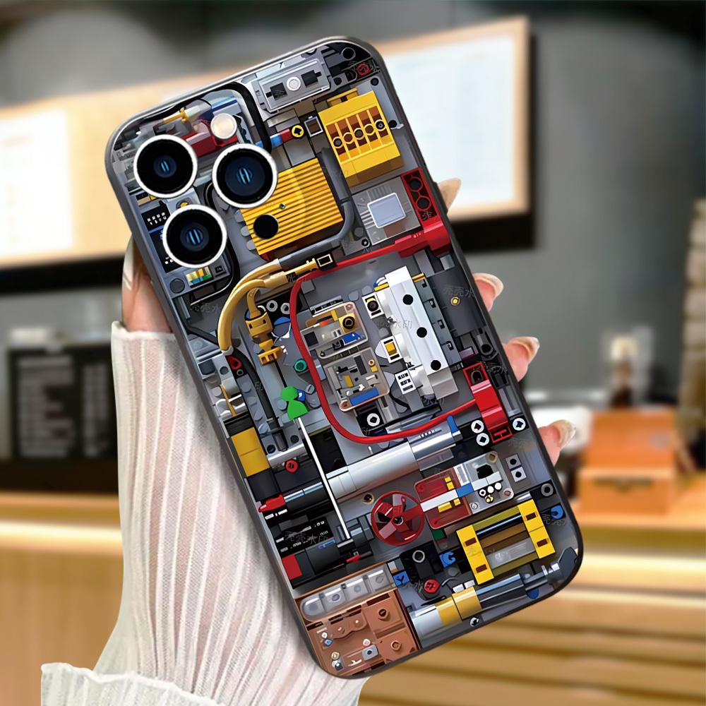 Чехол для телефона с рисунком в виде схемы и узора, подходит для iPhone 17 16 15 14 13 12 11 Pro/Max/Plus, противоударная задняя крышка