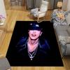 Hongjoong Art Flannel Printed Carpet, Home Sofa Decoration for Living Room & Bedroom, Non‑Slip Play Flannel Floor Mat for Game Room