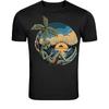 Chill Alien Beach Sunset T-Shirt - Funny UFO Vacation Graphic Tee