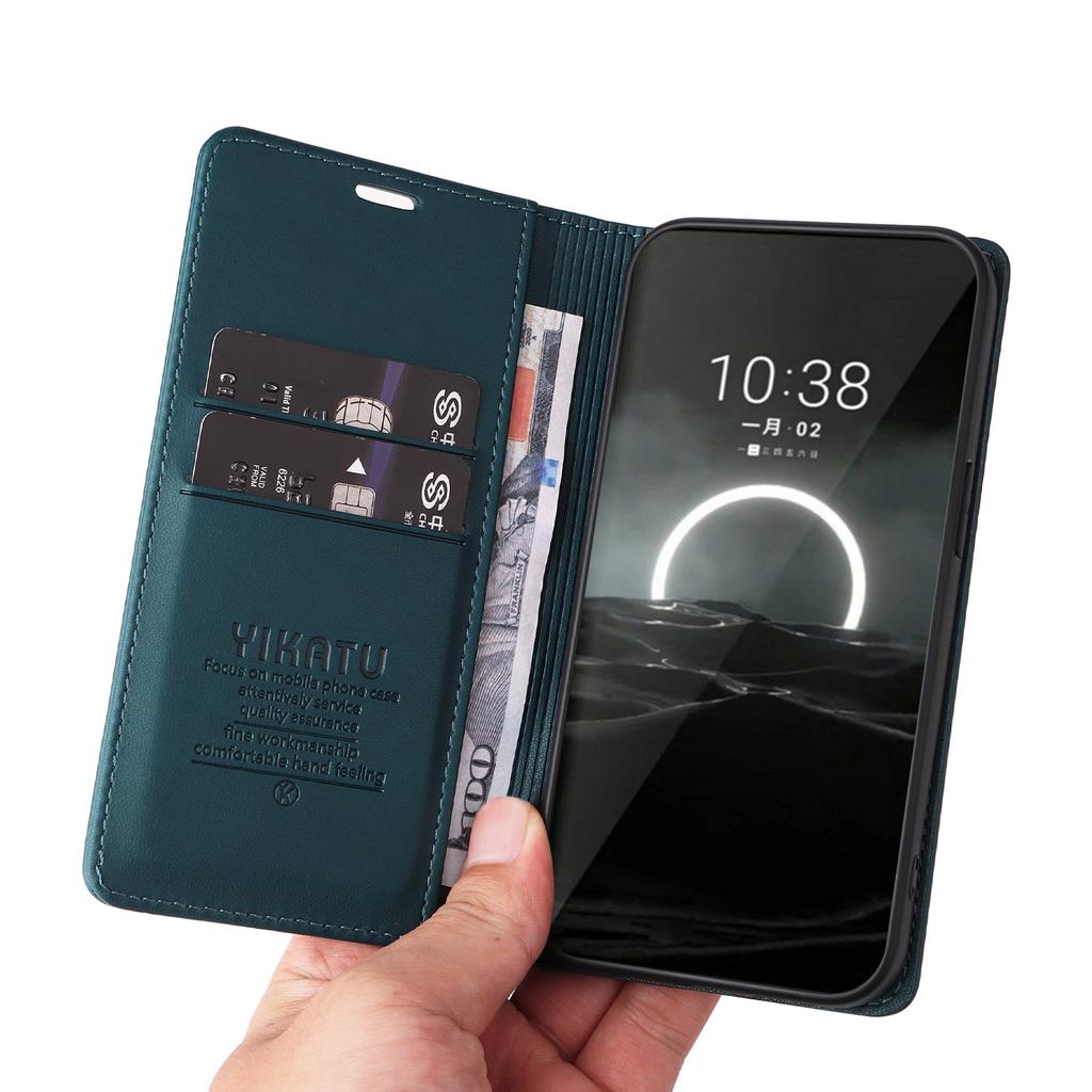 YIKATU YK-001 Для Huawei Pura 70 Чехол Кожаный Чехол для Телефона Отделение для Карт Подставка Сильный Магнитный
