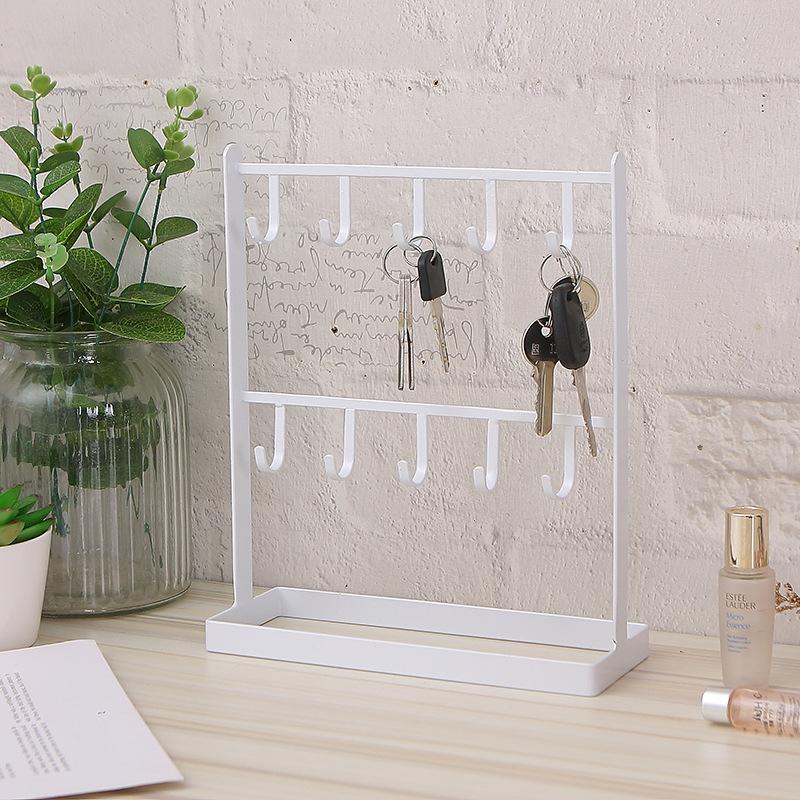2 Tier Metal Jewelry Display Stand Earring Necklace Holder Organizer Rack Multipurpose Jewelry Storage for Dresser Vanity Table