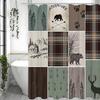 Деревенская винтажная штора для лоджа, Лось, Олень, Дикая природа, Лес, для Девочек, Мальчиков, Декоративная шторка для душа для ванной, Водонепроницаемая Шторка для душа