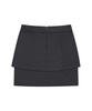 HYEYEONG KIM Wool Layered Midi Skirt - Charcoal
