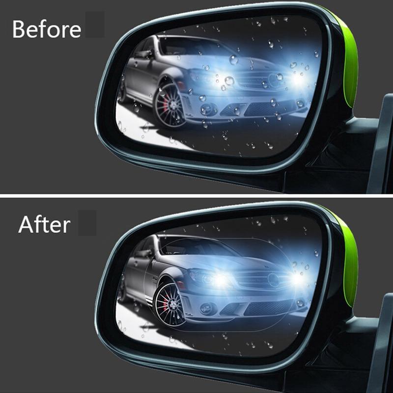 2 шт., защитная пленка для зеркала заднего вида автомобиля, прозрачная защитная пленка для окон автомобиля, защита от дождя, водонепроницаемые стеклянные наклейки
