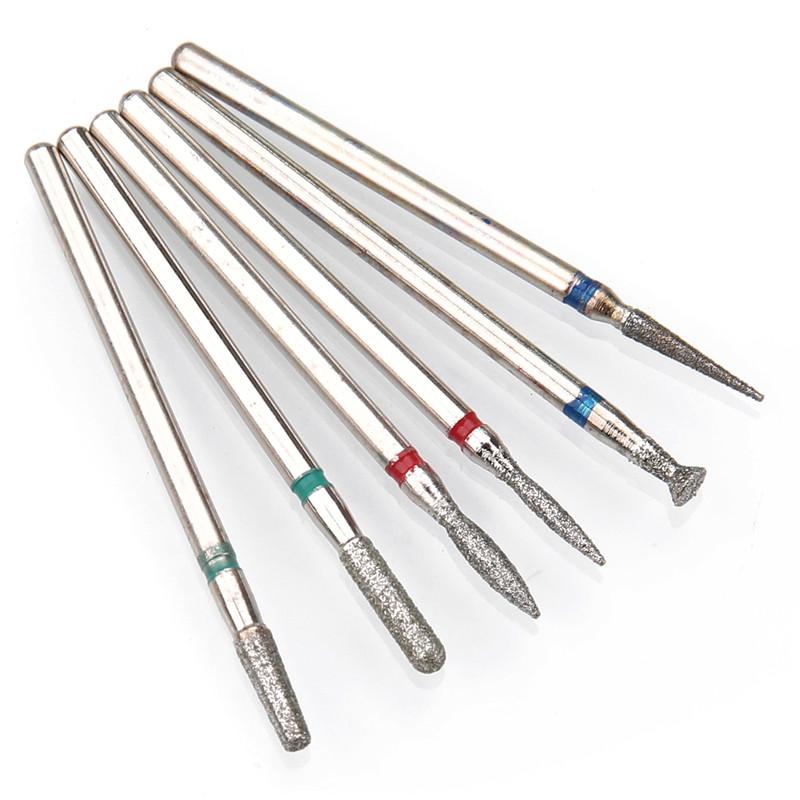 6 шт. алмазные фрезы для ногтей, набор сверл для маникюра, аксессуары для педикюра, электрическая машина, кисточка для ногтей, инструменты для заусенцев