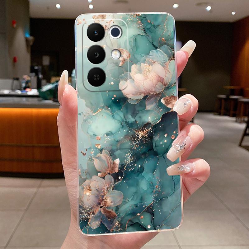 Bumper Soft Transparent TPU Phone Case For OPPO Realme C85 Pro 4G Casing Trendy Rose Rosy Cloud Painted Shockproof Cover