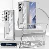 For Samsung Galaxy Z Fold6 7 Phone Case Spring Hinge Pen Slot Holder With Pen Electroplating Transparent Shell Film ZFold6 Cover