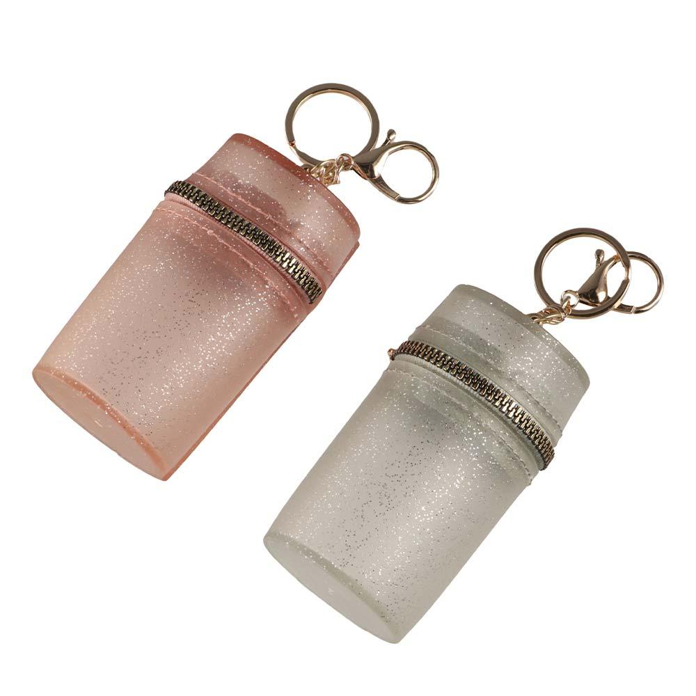 Мини-кошелек из ПВХ для монет, однотонный прозрачный мешочек для помады, блестящая сумка для хранения помады на открытом воздухе