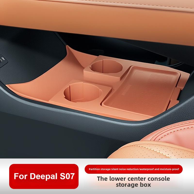 For Changan Deepal S07 Under Central Control Storage Box Silicone Waterproof Console Organizer Tray Interior Accessories