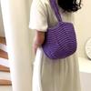 Chic Knitting Shoulder Bags Women Bucket Eco Friendly Handwoven Handbags Simple Stylish Soft Cotton Casual Totes